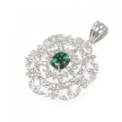K18WG Trapezite Emerald Pendant 0.866CT - Hàng hiệu Authentic