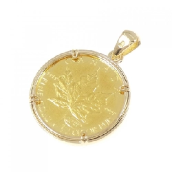 K18YG(枠) Đồng xu Mặt dây chuyền - Hàng hiệu Chính hãng 864207