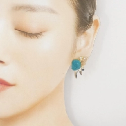 K18YG/PT Đá Chrysocolla Bông Tai - Hàng hiệu Chính hãng 869895