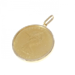 K18YG(枠) Đồng xu Mặt dây chuyền - Hàng hiệu Chính hãng