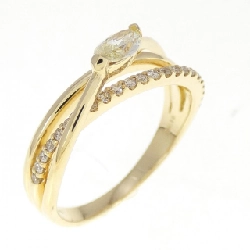 Nhẫn kim cương K18YG 0.28CT - Hàng hiệu Authentic