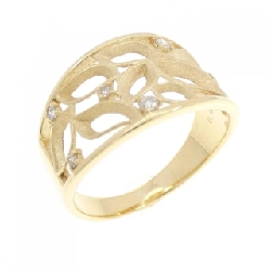 Nhẫn kim cương K18YG 0.06CT