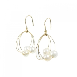 K18YG Bông tai ngọc trai Akoya - Hàng hiệu Authentic 877088