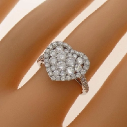 Nhẫn kim cương hình trái tim K18WG - Hàng hiệu Authentic 855159