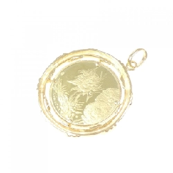K18YG(枠) Mặt dây chuyền đồng xu - Hàng hiệu Authentic 871820