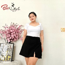 Chân váy xẻ tà - CVBS006 - Đen - L