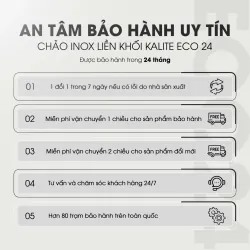 Chảo rán inox liền khối cao cấp KALITE ECO24, inox 304 an toàn 795665