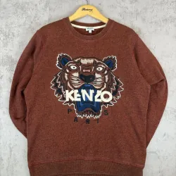 Áo sweatshirt Kenzo thêu đầu hổ màu đỏ đô burgundy 759712