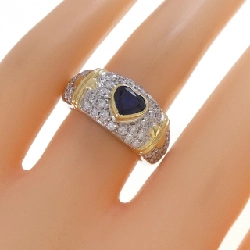 Nhẫn Sapphire hình trái tim PT900/K18YG 0.87CT - Hàng hiệu Chính hãng 852341
