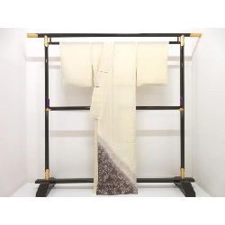 Áo kimono đơn lớp lưới thăm viếng, nhuộm bokeh chế tác Yūzen, kích thước rộng L - Hàng hiệu Authentic 875181