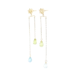 Bông tai Blue Topaz 750YG/K18YG - Hàng hiệu Authentic 865675