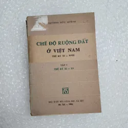 Chế độ ruộng đất ở Việt nam thế kỷ XI đến XVIII tập 1 | Trương hữu quýnh