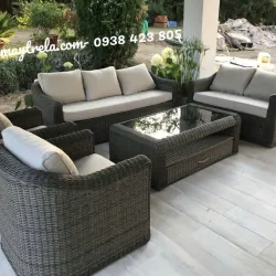 Bàn ghế sofa phòng khách mây nhựa 607395