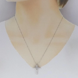 K18WG Dây chuyền kim cương hình chữ thập 0.64CT - Hàng hiệu Chính hãng 860533