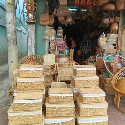 Giỏ đựng đồ chữ nhật mây tre đan 459833