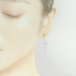 K18WG Bông tai kim cương chéo 0.30CT - Hàng hiệu Authentic 867203