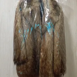 Lông thú giả áo khoác dáng dài màu nâu phù hợp đi chơi và dự tiệc