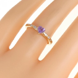 Nhẫn Amethyst K18YG hình trái tim 670018