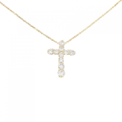 K18YG Dây chuyền kim cương hình chữ thập 0.5CT - Hàng hiệu Chính hãng