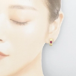 K18YG Bông tai Ruby - Hàng hiệu Chính hãng 872336