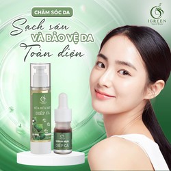 Bộ sản phẩm Sữa rửa mặt và Serum diếp cá IGREEN 