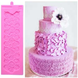 Khuôn silicon làm viền bánh, rau câu, fondant 30 hoa hồng xoáy - Mã số 1072 338149