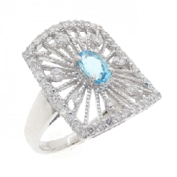 Nhẫn Paraiba Tourmaline K18WG 0.42CT