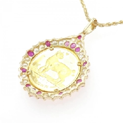 K18YG(枠) Ruby Coin Necklace - Hàng hiệu Authentic 856185