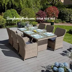 Bàn ghế ăn đan dây nhựa 576699