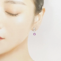 Bông tai hoa sapphire K18WG/K14WG 0.80CT - Hàng hiệu chính hãng 872880