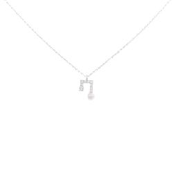 K18WG Ngọc trai Akoya Dây chuyền 3.0mm - Hàng hiệu Chính hãng