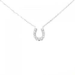 Dây chuyền kim cương hình móng ngựa K18WG 0.07CT - Hàng hiệu Authentic