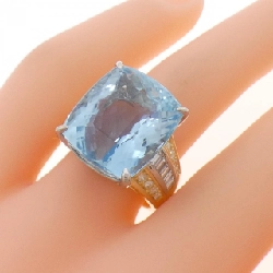 Nhẫn Aquamarine K18YG/PT900 13.40CT - Hàng hiệu Chính hãng 851991