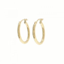 Bông tai hoop 750YG - Hàng hiệu Authentic