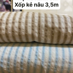 Vải xuất dư vải xốp kẻ xanh 5m