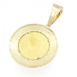 K18YG(枠) Đồng xu Mặt dây chuyền - Hàng hiệu Authentic 865723