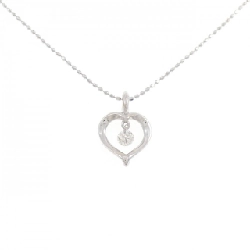 K18WG/750WG Dây chuyền kim cương hình trái tim 0.10CT - Hàng hiệu Chính hãng