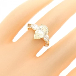 Nhẫn kim cương K18YG 2.046CT VLY SI1 hình giọt nước - Hàng hiệu Authentic 874208