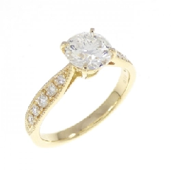 Nhẫn kim cương K18YG 1.002CT G SI2 EXT H&C - Hàng hiệu Authentic