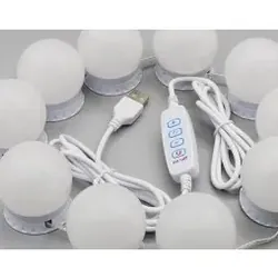 Bộ 10 Bóng Đèn Led Tăng Giảm Ánh Sáng 5 Chế Độ Gắn Gương Bàn Trang Điểm 604294