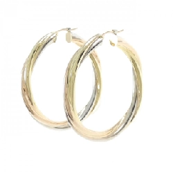 Bông tai hoop ba màu 750 - Hàng hiệu Authentic