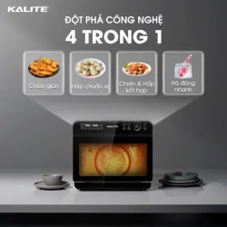 Nồi chiên hơi nước KALITE STEAM FUSION PRO – 20L 4in1 chiên, hấp, nướng, rã đông 591222