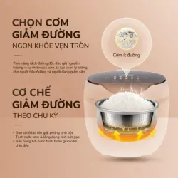 Nồi cơm điện tử UNIE URC612 , nấu cơm giảm đường, lòng nồi inox, dung tích 1,2L 574510