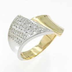 Nhẫn kim cương K18YG/PT900 0.16CT