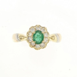 Nhẫn Emerald K18YG/PT900 0.25CT 670310