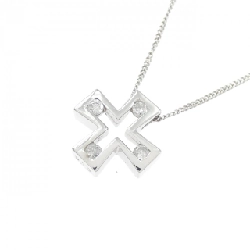 K14WG Dây chuyền kim cương chéo 0.10CT - Hàng hiệu Chính hãng 858999