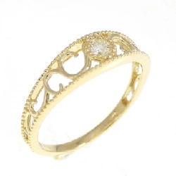 Nhẫn kim cương K18YG 0.08CT