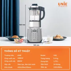 🌰 Máy làm sữa hạt UNIE V9S – Sữa mịn, cháo nhừ, không cần lọc 785583