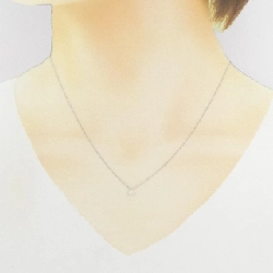 K18WG Solitaire Dây chuyền kim cương 0.092CT - Hàng hiệu Chính hãng 858274