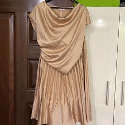 Set đầm lụa áo cổ đổ chân váy xếp ly Toson fashion 